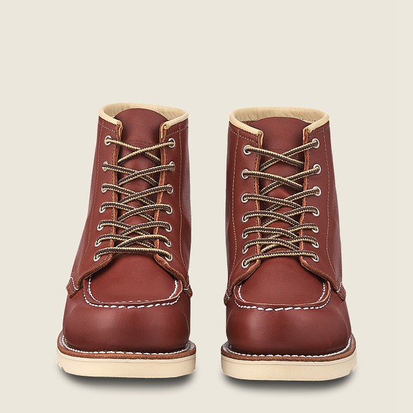 Red Wing Womens 6-inch Classic Moc - Short Atanado Leather - Heritage Boots Burgundy - 4359IHDGC